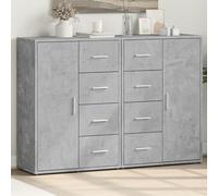 vidaXL Sideboards Storage Cupboard Cabinet 2 pcs Concrete Grey Engineered Wood