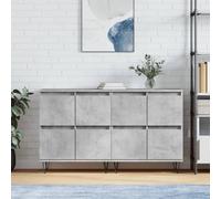 (concrete grey, 2 pcs) vidaXL Sideboard Storage Cupboard Side Cabinets 2 pcs White Engineered Wood