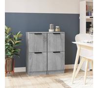 vidaXL Sideboards 2 pcs Grey Sonoma 30x30x70 cm Engineered Wood