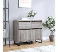 vidaXL Sideboards 2 pcs Grey Sonoma 40x35x70 cm Engineered Wood