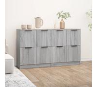 (grey sonoma, 182) vidaXL 2x Sideboards Engineered Wood Storage Cabinet Cupboard Multi Colours