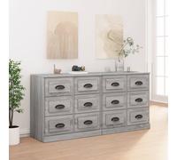 vidaXL Sideboards 2 pcs Grey Sonoma Engineered Wood
