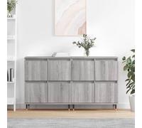 (grey sonoma) vidaXL Sideboards Side Cabinet Storage Cabinet 2 pcs White Engineered Wood
