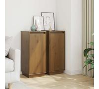 vidaXL Sideboards 2 pcs Honey Brown 31.5x34x75 cm Solid Wood Pine UK