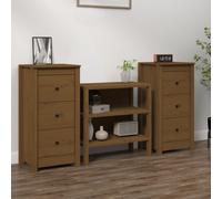 vidaXL Sideboards 2 pcs Honey Brown 40x35x80 cm Solid Wood Pine