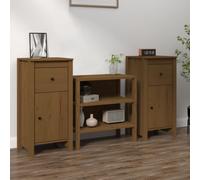 vidaXL Sideboards 2 pcs Honey Brown 40x35x80 cm Solid Wood Pine