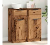 vidaXL Sideboards 2 pcs Old Wood 30x30x70 cm Engineered Wood cabinet cupboard