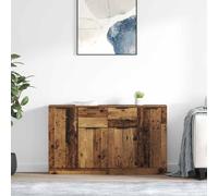 vidaXL 2 Door Single Drawer Old Wood Sideboard Set of 2 - Size: 70 x 60 x 30cm - Brown - Wilko