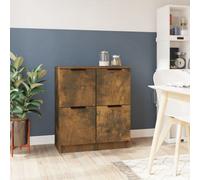 Vidaxl Sideboards 2 Pcs Smoked Oak 30X30X70 Cm Engineered Wood