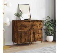 vidaXL Sideboards 2 pcs Smoked Oak 40x35x70 cm Engineered Wood 03 UK HOT