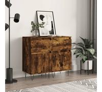 (smoked oak, 2 pcs) vidaXL Sideboard Storage Cabinet Cupboard Side Cabinet White Engineered Wood