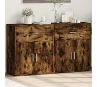 vidaXL Sideboards Cupboard Cabinet Highboard 2 pcs Smoked Oak Engineered Wood