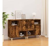 vidaXL Sideboards 2 pcs Smoked Oak 60x35x70 cm Engineered Wood, Brown