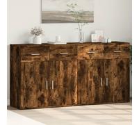 vidaXL Sideboards 2 pcs Smoked Oak 79x38x80 cm Engineered Wood
