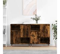 vidaXL Sideboards 2 pcs Smoked Oak Engineered Wood, Brown