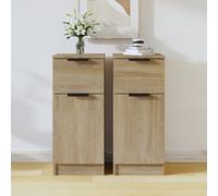 Vidaxl Sideboards 2 Pcs Sonoma Oak 30X30X70 Cm Engineered Wood