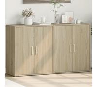 vidaXL Sideboards Cupboard Cabinet Highboard 2 pcs Sonoma Oak Engineered Wood