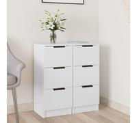 Vidaxl Sideboards 2 Pcs White 30X30X70 Cm Engineered Wood