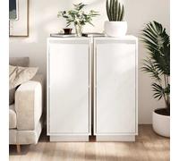 vidaXL Sideboards 2 pcs White 31.5x34x75 cm Solid Wood Pine 01 UK HOT