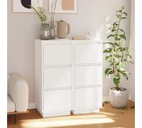 vidaXL Sideboards 2 pcs White 32x34x75 cm Solid Wood Pine