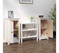vidaXL Sideboards 2 pcs White 39x35x80 cm Solid Wood Pine