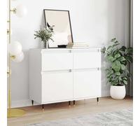 vidaXL Sideboards 2 pcs White 40x35x70 cm Engineered Wood 02 UK HOT