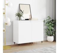 (white, 2 pcs) vidaXL Sideboard Storage Cabinet Cupboard Side Cabinet White Engineered Wood