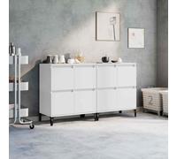 vidaXL Sideboards 2 pcs White 60x35x70 cm Engineered Wood 03 UK HOT