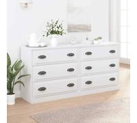 vidaXL Sideboards 2 pcs White Engineered Wood 02 UK HOT