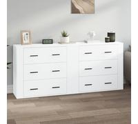 vidaXL Sideboards 2 pcs White Engineered Wood, White