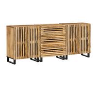 vidaXL Sideboards 3 pcs 60x34x75 cm Solid Wood Rough Mango