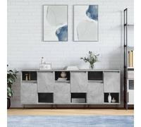(concrete grey, 3 pcs) vidaXL Sideboard Storage Cupboard Highboard Home Side Cabinet Engineered Wood