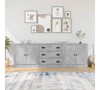 Vidaxl Sideboards 3 Pcs Concrete Grey Engineered Wood