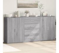 vidaXL Sideboards Cupboard Cabinet Highboard 3 pcs Grey Sonoma Engineered Wood