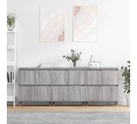 vidaXL Sideboards 3 pcs Grey Sonoma Engineered Wood, Grey