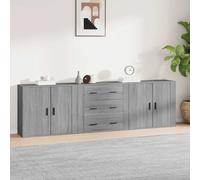 vidaXL Sideboards 3 pcs Grey Sonoma Engineered Wood