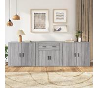 vidaXL Sideboards 3 pcs Grey Sonoma Engineered Wood