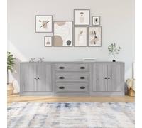 vidaXL Sideboards 3 pcs Grey Sonoma Engineered Wood