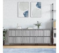 (grey sonoma, 3 pcs) vidaXL Sideboard Storage Cupboard Side Cabinets 2 pcs White Engineered Wood