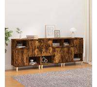 vidaXL Sideboards 3 pcs Smoked Oak 60x35x70 cm Engineered Wood, Brown