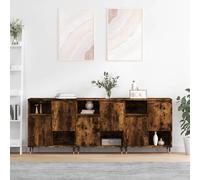 vidaXL Sideboards 3 pcs Smoked Oak Engineered Wood, Brown