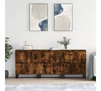 vidaXL Sideboards 3 pcs Smoked Oak Engineered Wood, Brown