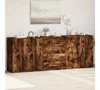 vidaXL Sideboards 3 pcs Smoked Oak Engineered Wood