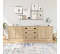 vidaXL Sideboards 3 pcs Sonoma Oak Engineered Wood
