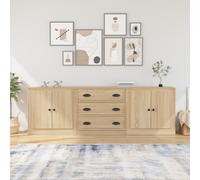 vidaXL Sideboards 3 pcs Sonoma Oak Engineered Wood