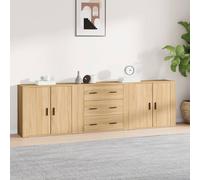 3x Sideboards Engineered Wood Cupboard Storage Cabinet Multi Colours vidaXL