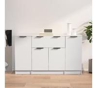 vidaXL Sideboards 3 pcs White Engineered Wood, White