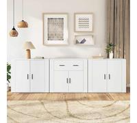 vidaXL Sideboards 3 Pcs White Engineered Wood, White