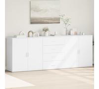 Sideboard set White Engineered Wood 2x79x38x80cm+1x60x39x80cm Storage Cabinet UK