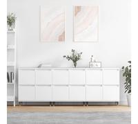 vidaXL Sideboards 3 pcs White Engineered Wood, White